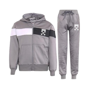 White/Black- and -Gray -Tracksuit